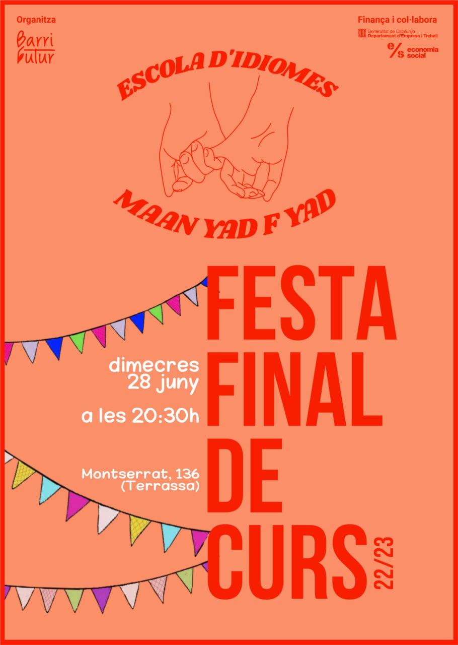 Festa final de curs - escola d'idiomes Maan yad f yad. Dimecres 28 de juny a les 20.30h, a l'Ateneu Candela